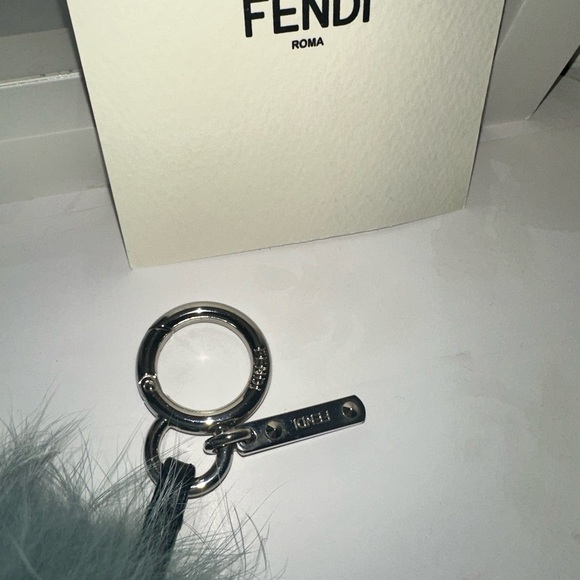 FENDI Fox Mink Rabbit Fur Vitello Flamingo Mini Monster Bag Bug light blue - Picture 6 of 8
